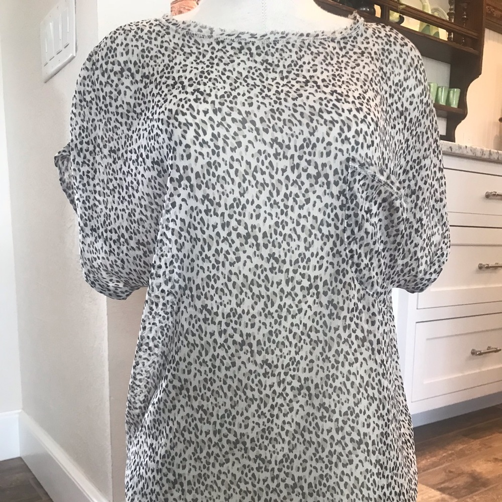 BB Dakota sheer animal print top